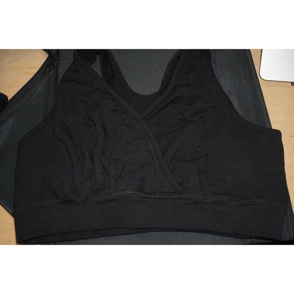 Kindred Bravely French Terry Racerback Nursing Maternity Sleep Black Bra - Picture 10 of 13